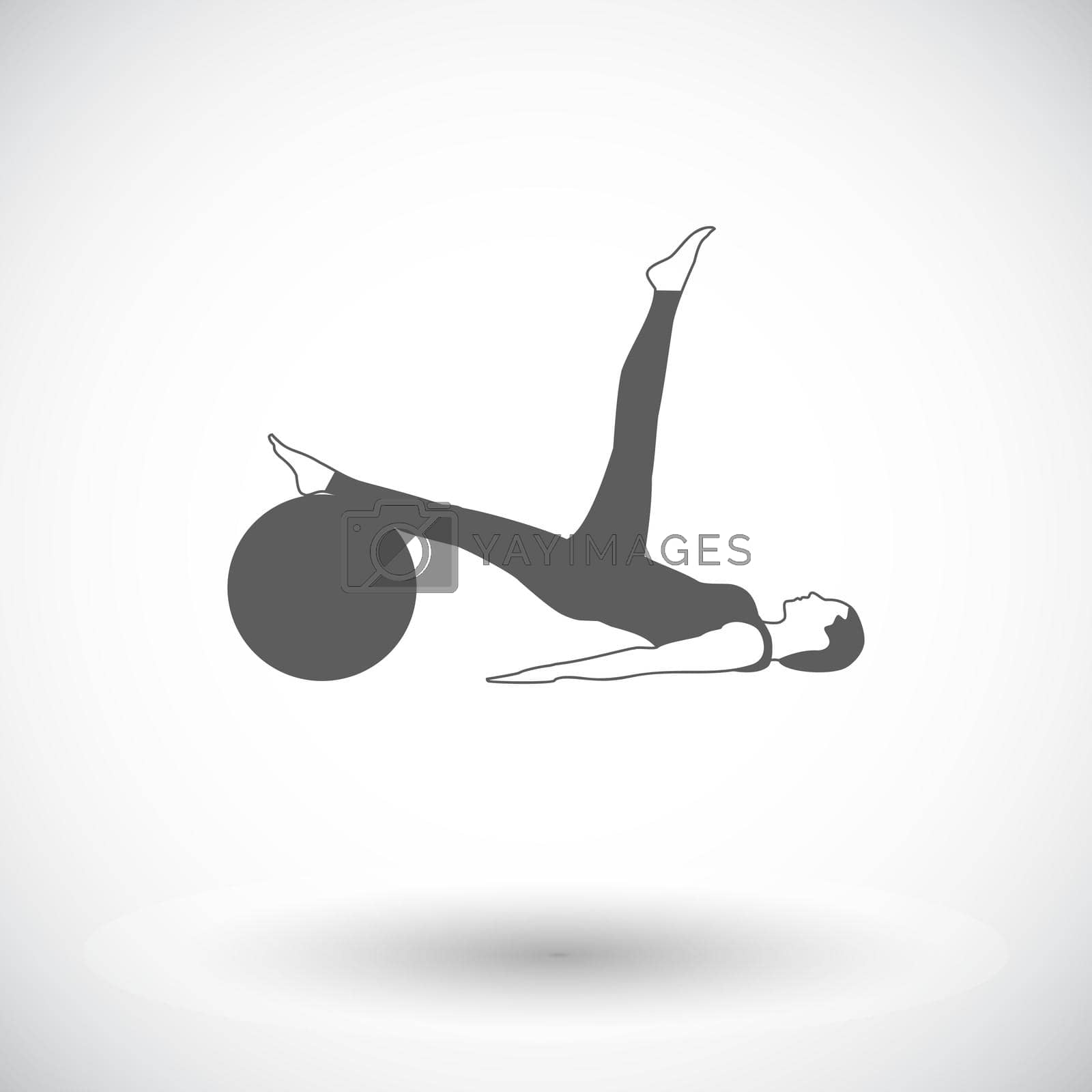 Yoga. Single flat icon on white background. Vector illustration.