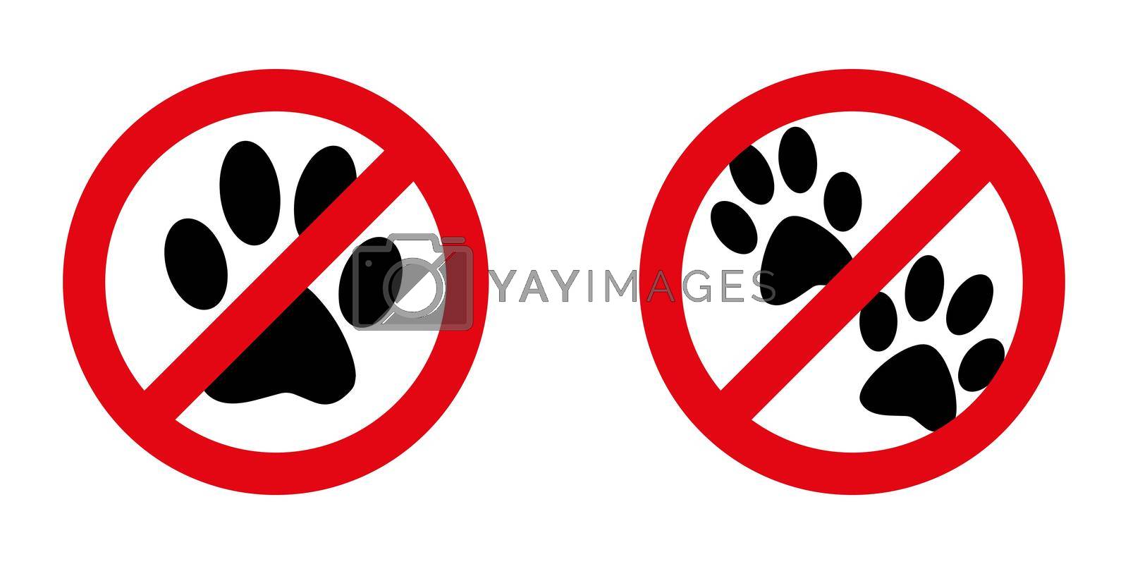 No Dogs Sing. No Animals Allowed. Vector Isolated Illustration. Black Icon on White Field.