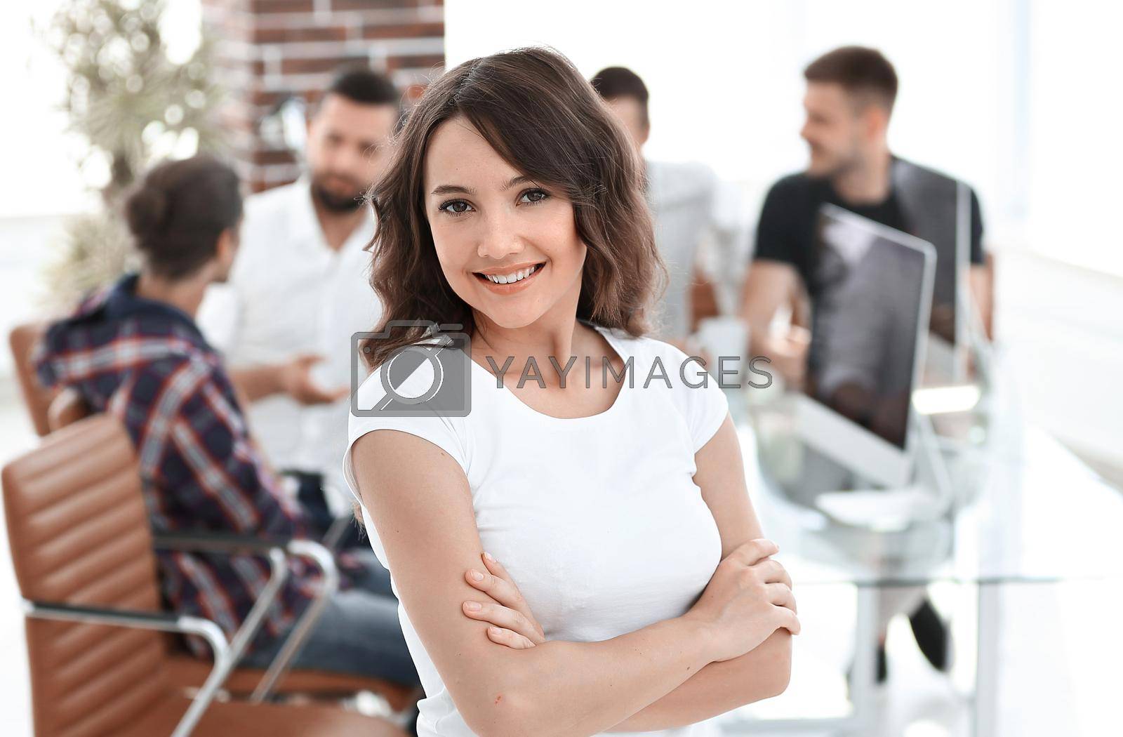 Royalty free image of portrait of a young employee in the office by asdf