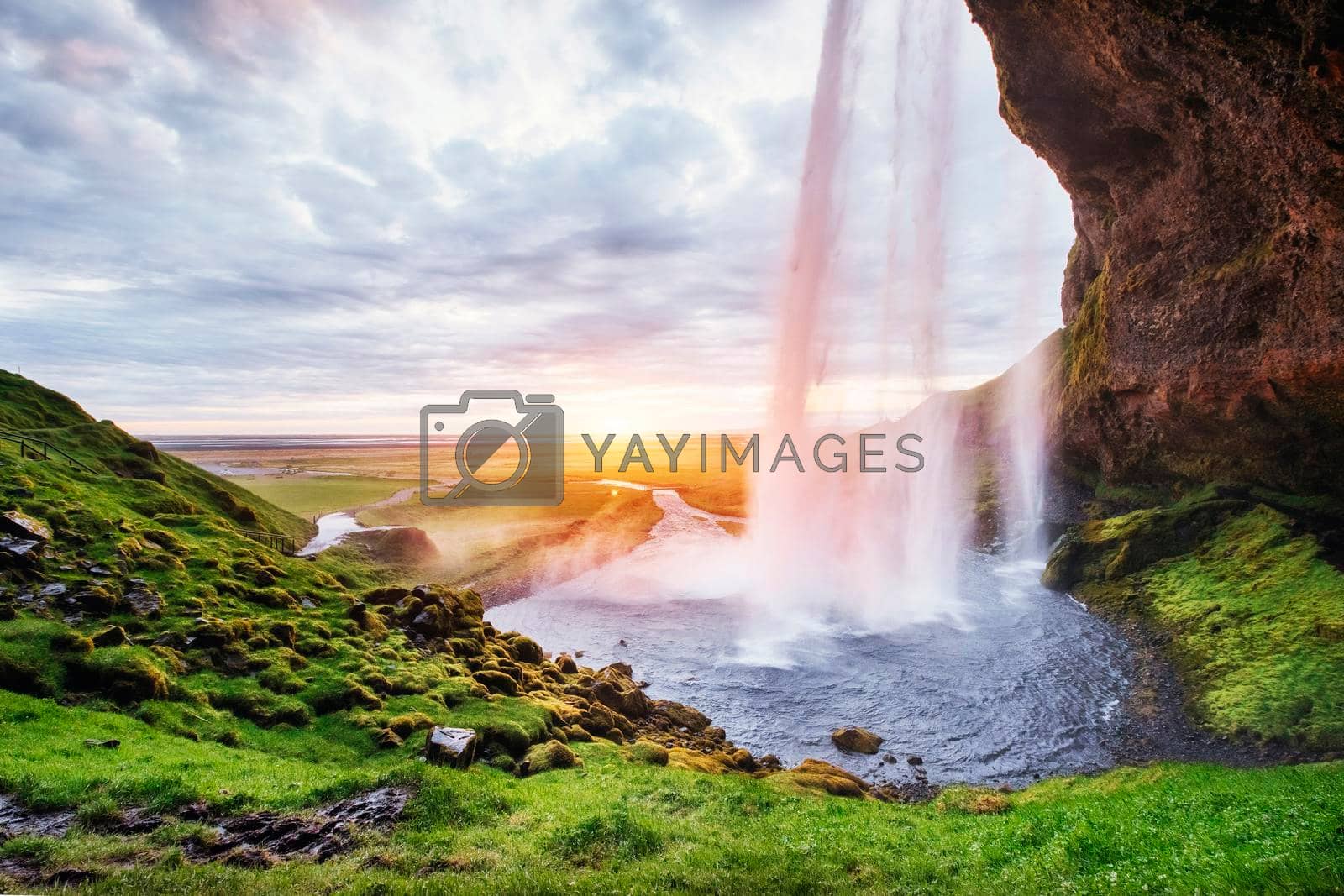 Royalty free image of Seljalandfoss waterfall. Beautiful summer sunny day by Standret