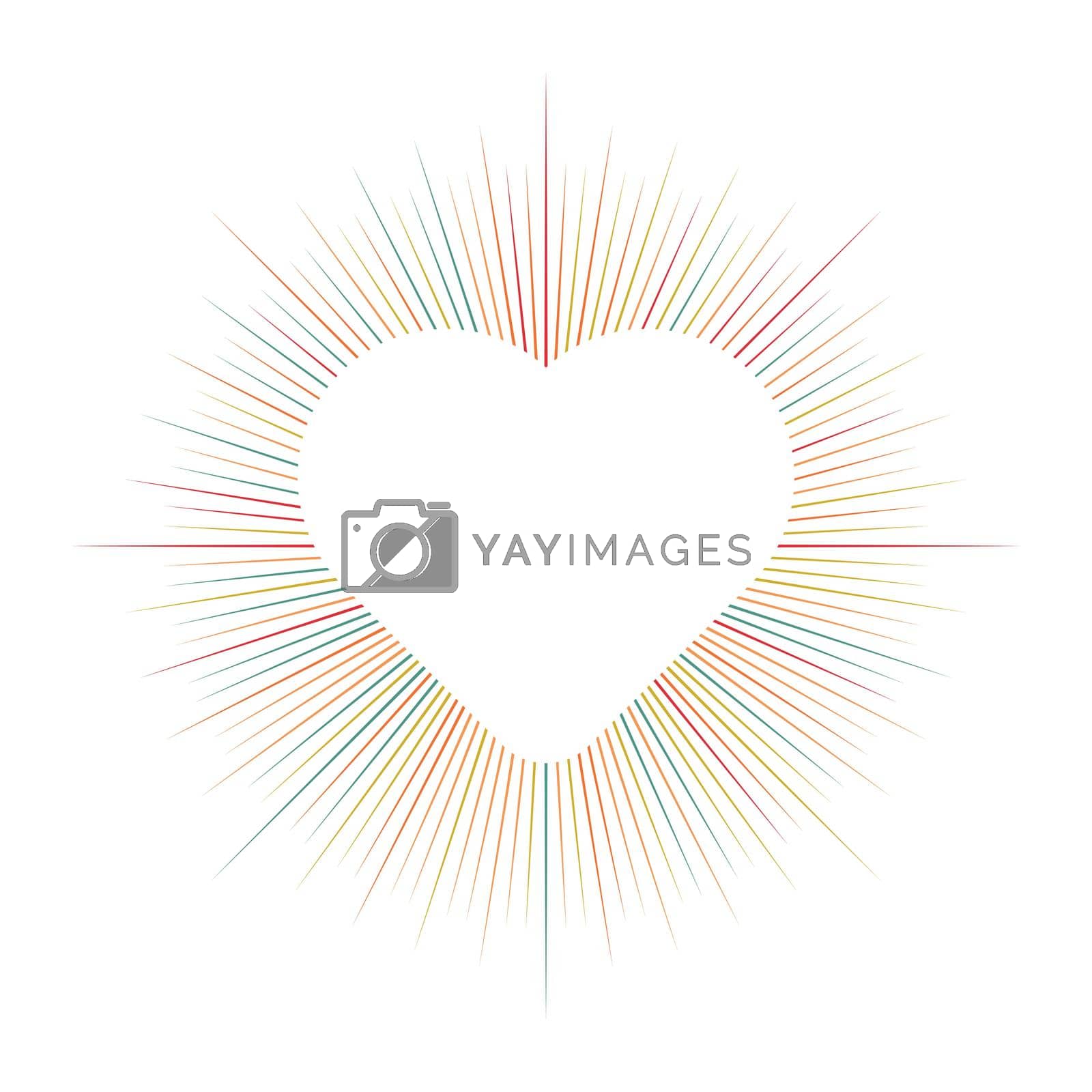 Royalty free image of Shining heart artwork design by Menyoen