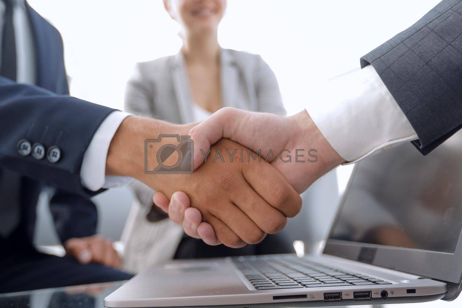 Royalty free image of closeup.handshake financial partners i by asdf