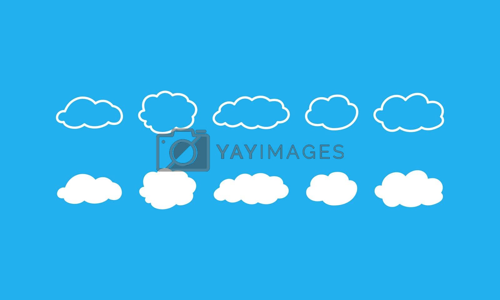 Clouds vector illustration set. Clouds in flat and linear style Vector EPS10