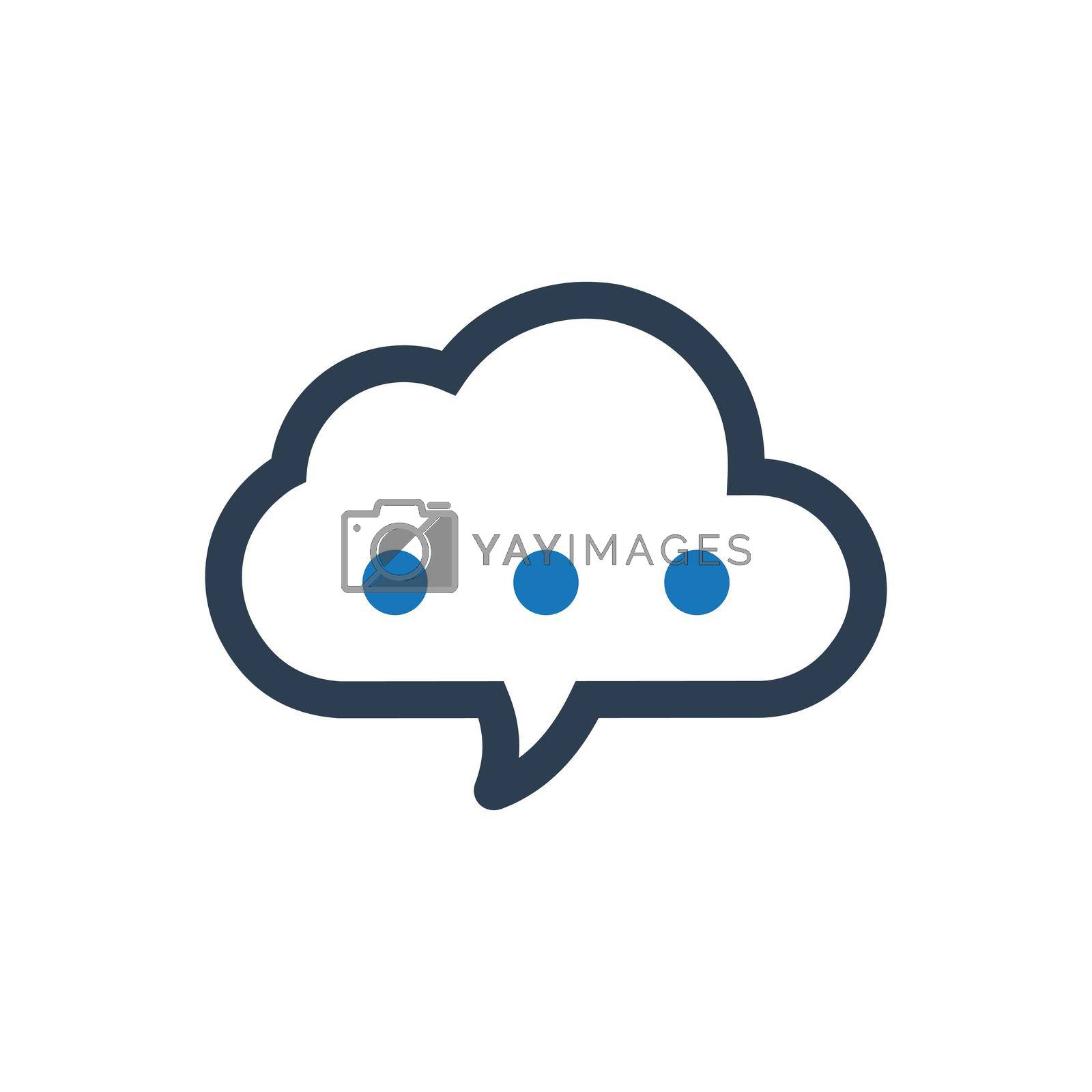 Cloud Talking / Communication icon. Meticulously designed vector EPS file.
