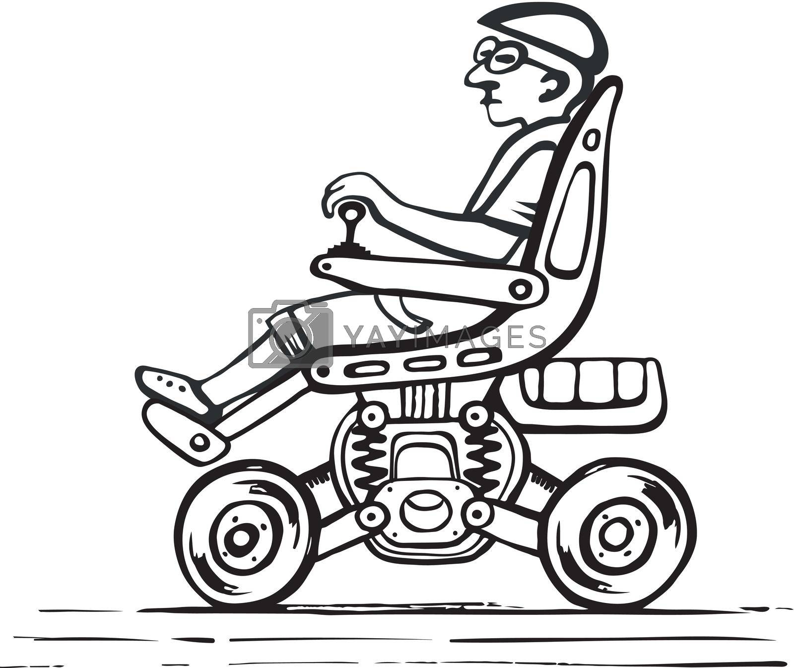 Royalty free image of Citizen in an electric wheelchair by roman79