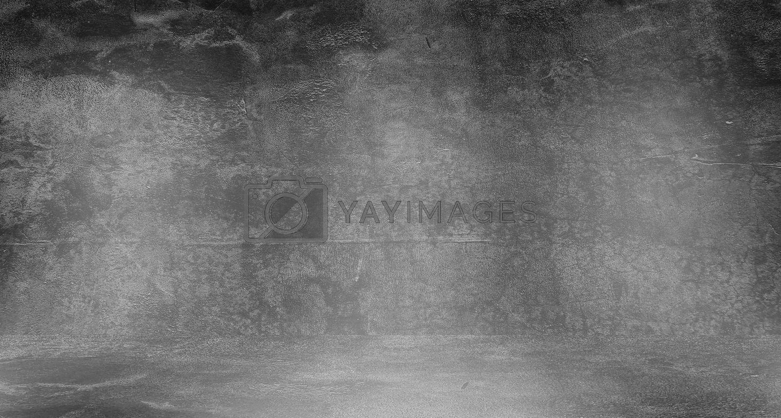 Royalty free image of Old black background. Grunge texture. Dark wallpaper. Blackboard Chalkboard Concrete by Benzoix