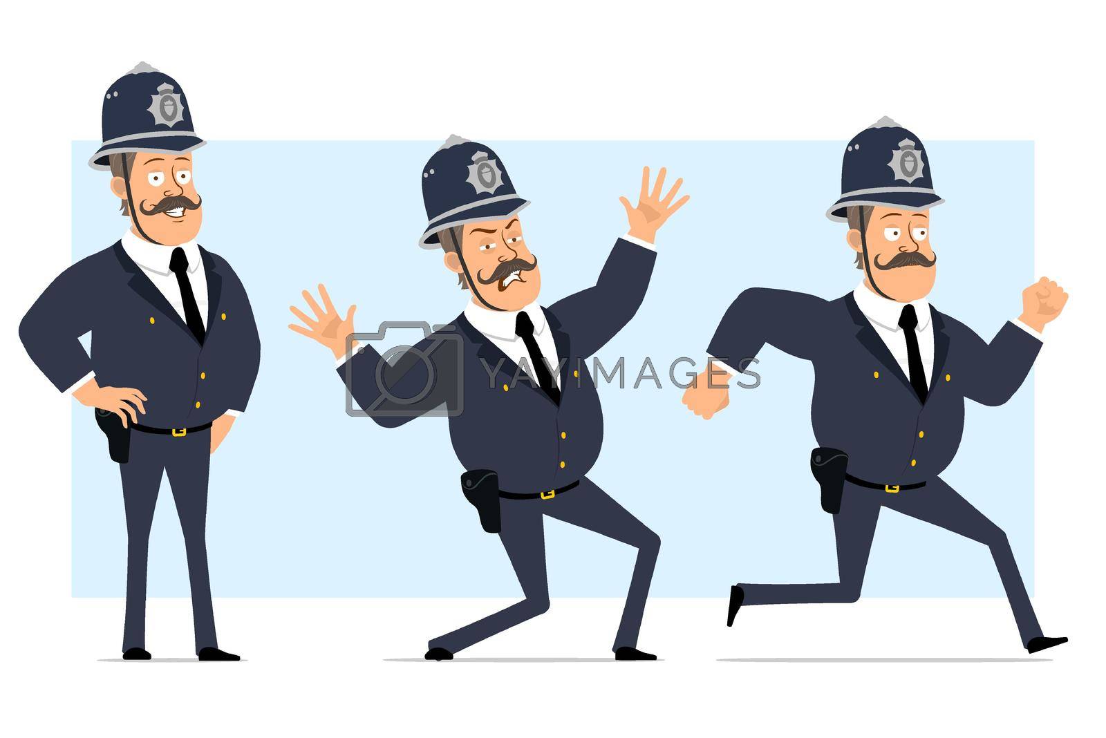 Royalty free image of Cartoon flat funny fat british policeman character by GB_Art