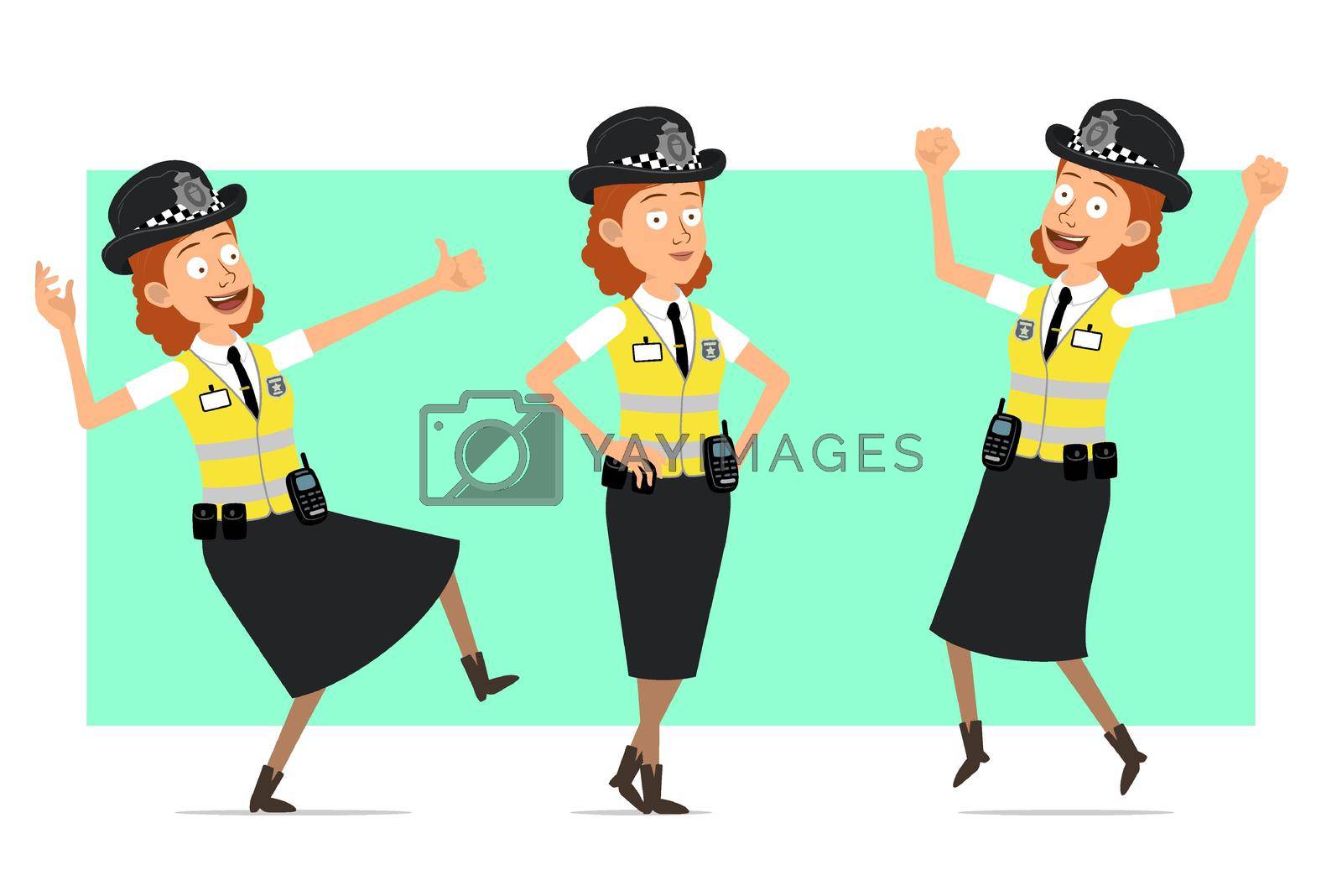Royalty free image of Cartoon flat british police woman character set by GB_Art
