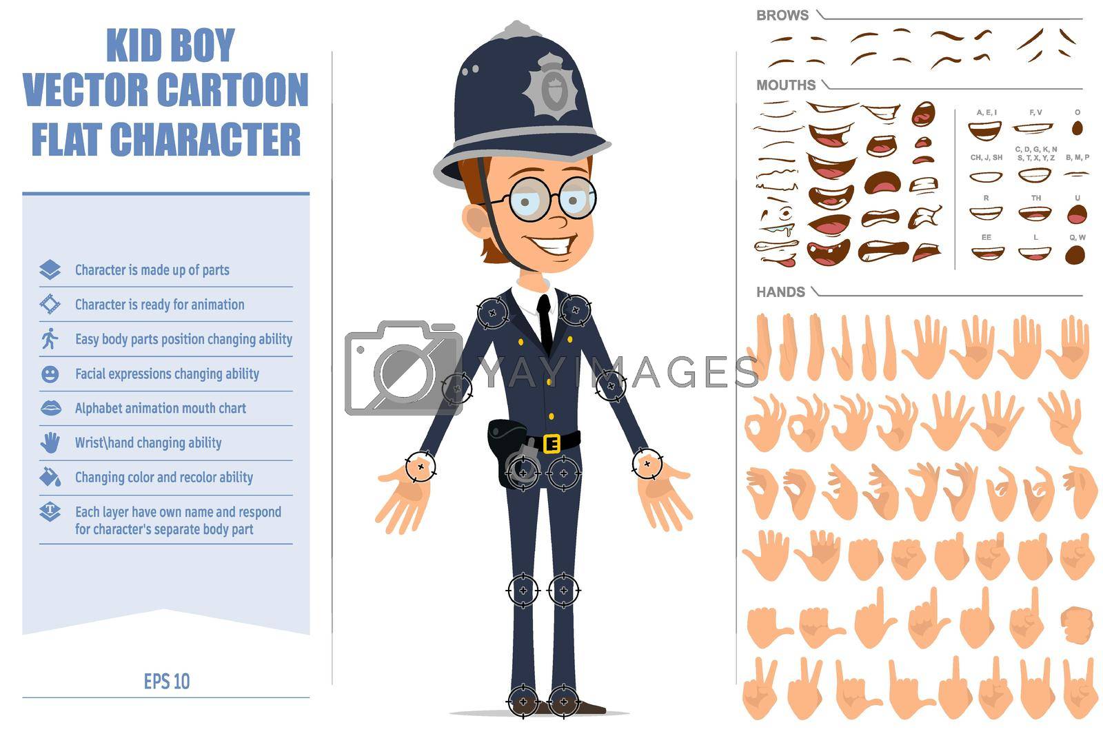 Royalty free image of Cartoon british policeman boy character vector set by GB_Art