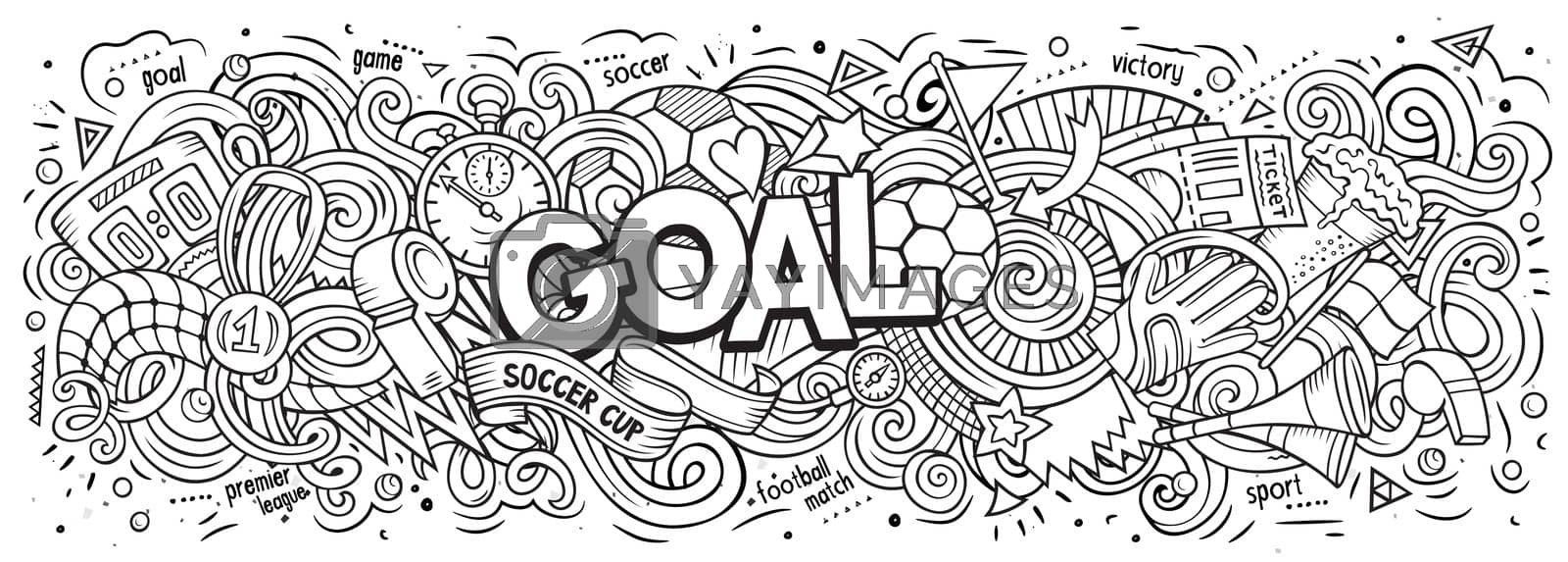 Royalty free image of Cartoon cute doodles Goal word by balabolka