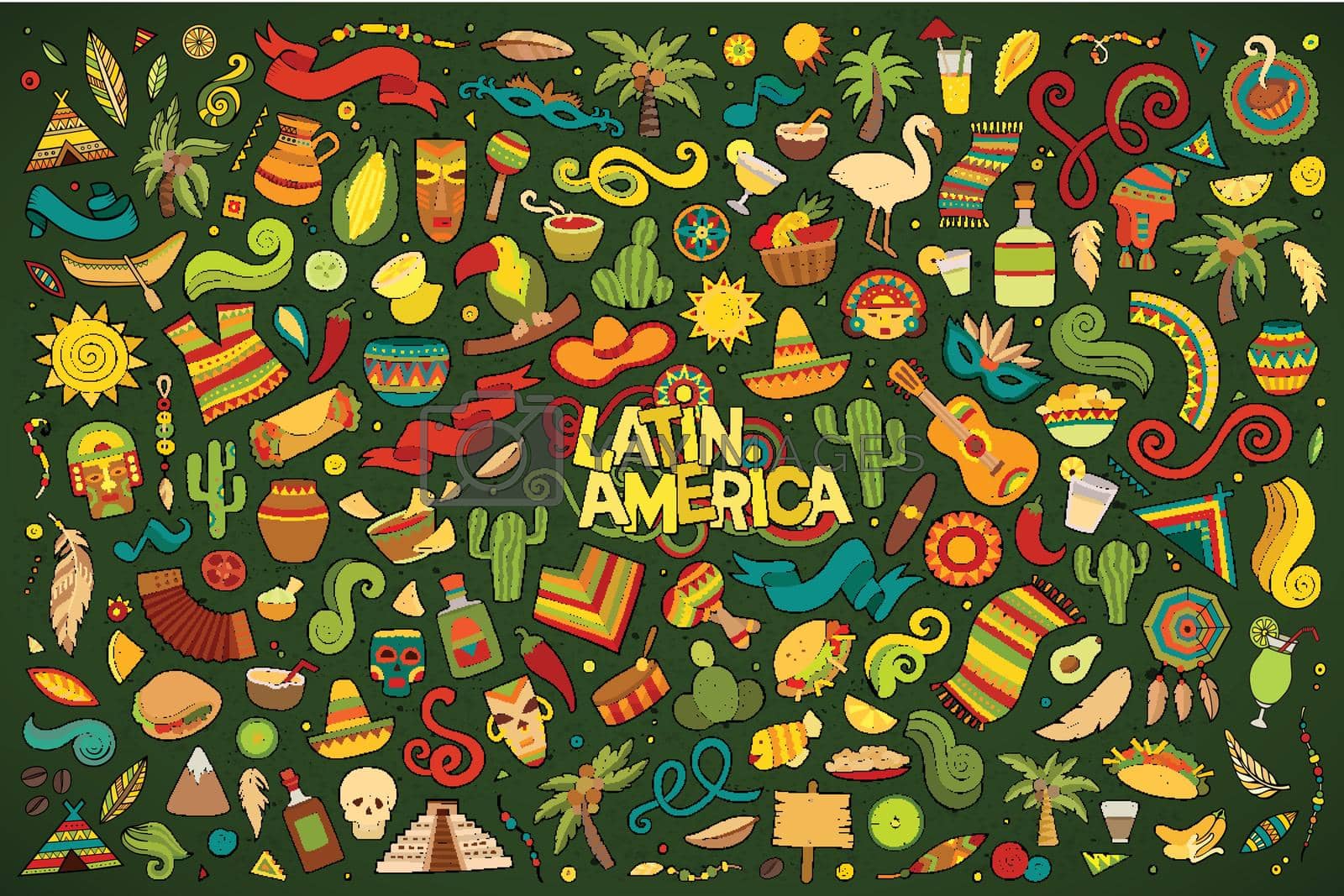 Royalty free image of Sketchy vector hand drawn Doodle Latin American objects by balabolka