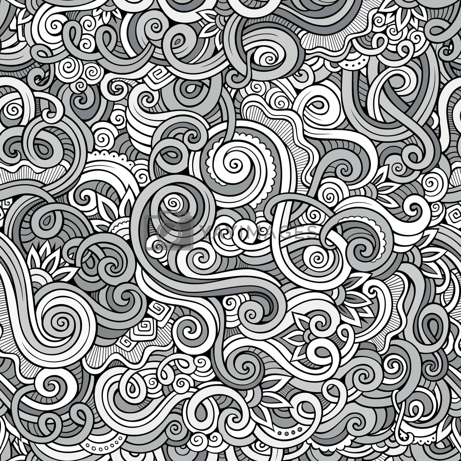Royalty free image of Decorative hand drawn doodle nature ornamental curl seamless pattern by balabolka