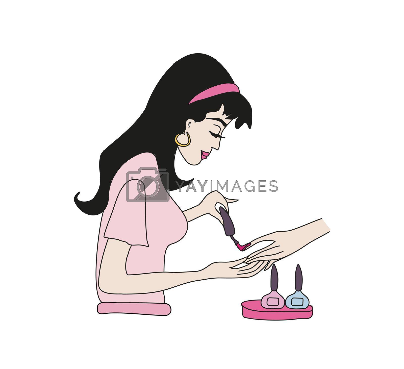 Royalty free image of manicurist applying nail polish by JackyBrown