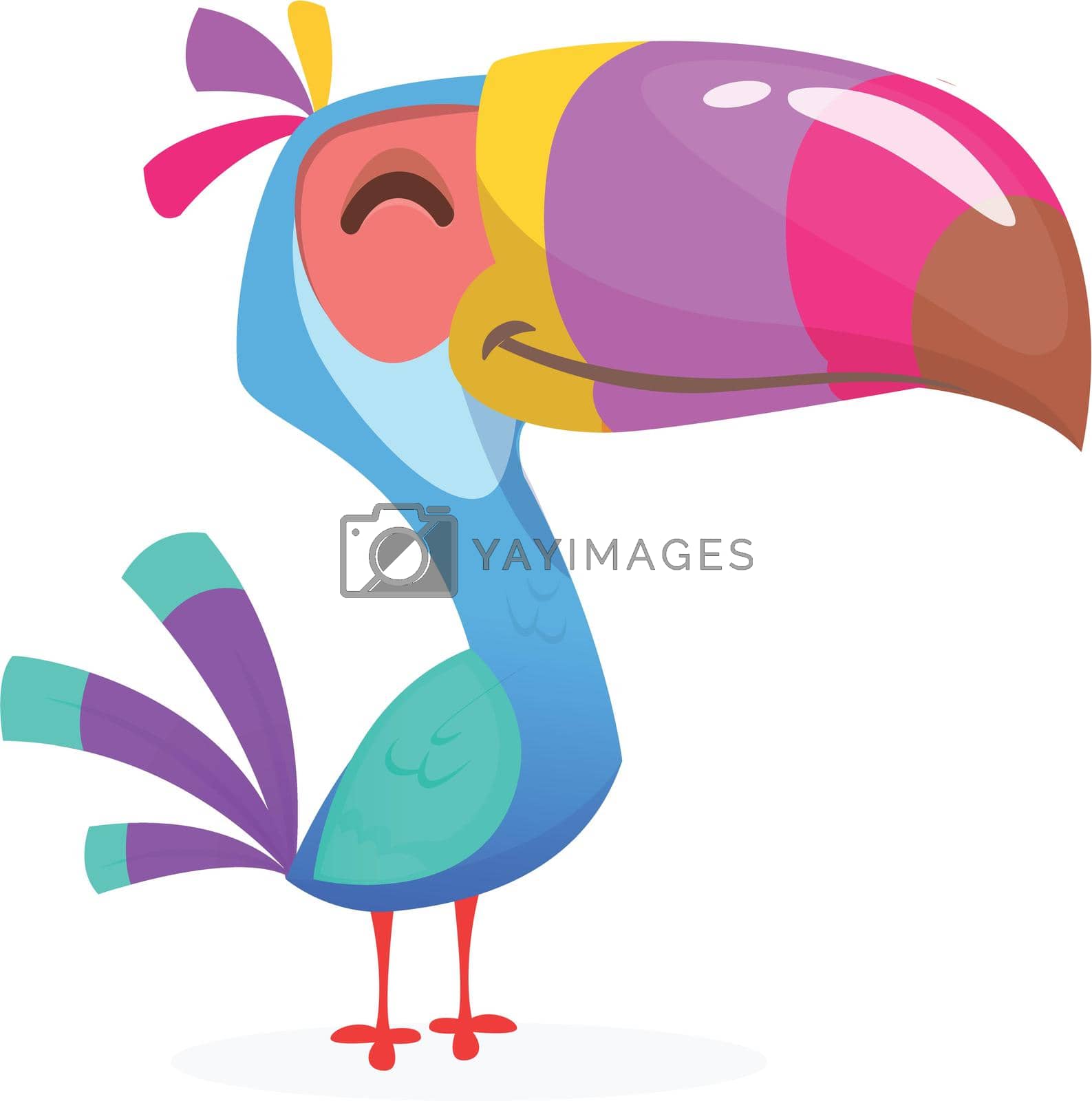 Royalty free image of Toucan cartoon. Vector toucan bird. Exotic colorful bird illustration by drawkman