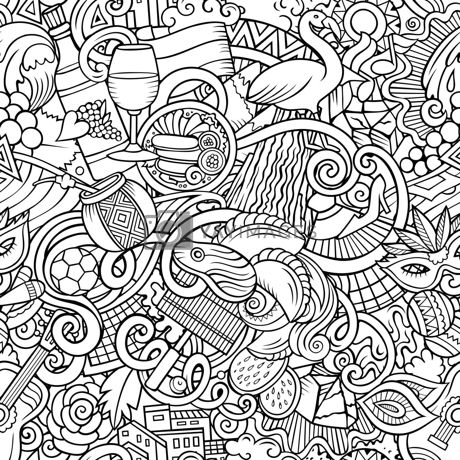 Royalty free image of Cartoon doodles Argentina seamless pattern. by balabolka