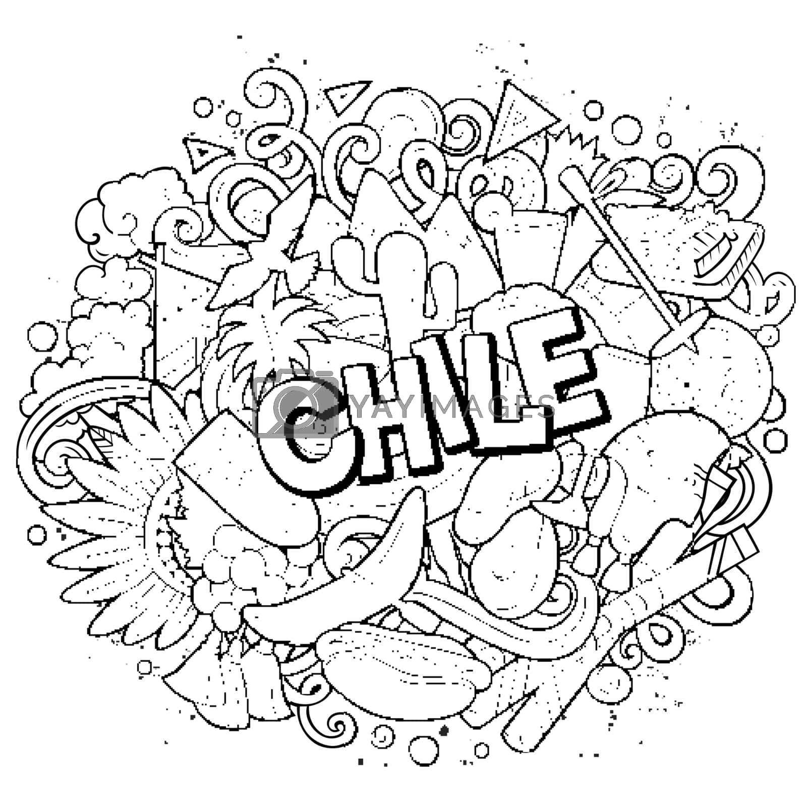 Royalty free image of Chile hand drawn cartoon doodles illustration. Funny design. by balabolka