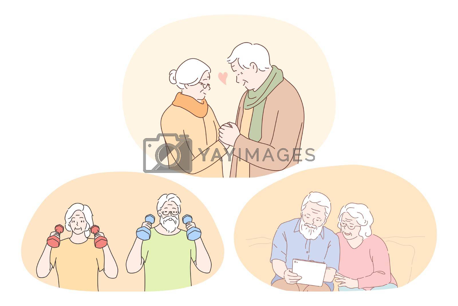 Royalty free image of Senior elderly couple living happy active lifestyle concept by VECTORIUM