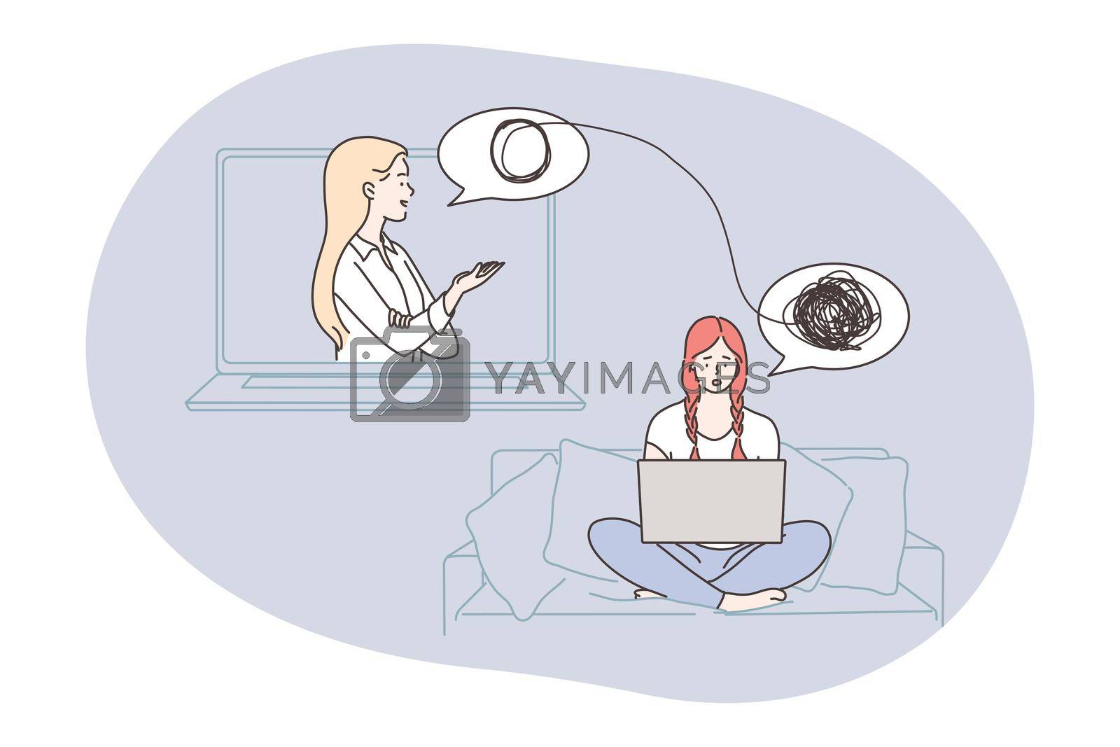 Royalty free image of Psychology online, depression, anxiety concept by VECTORIUM
