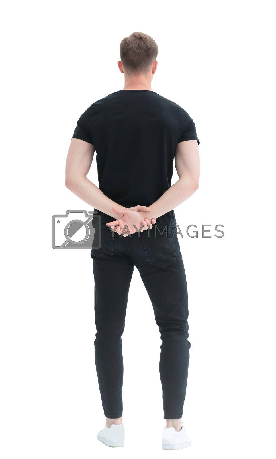 Royalty free image of rear view. confident young man looking ahead by asdf