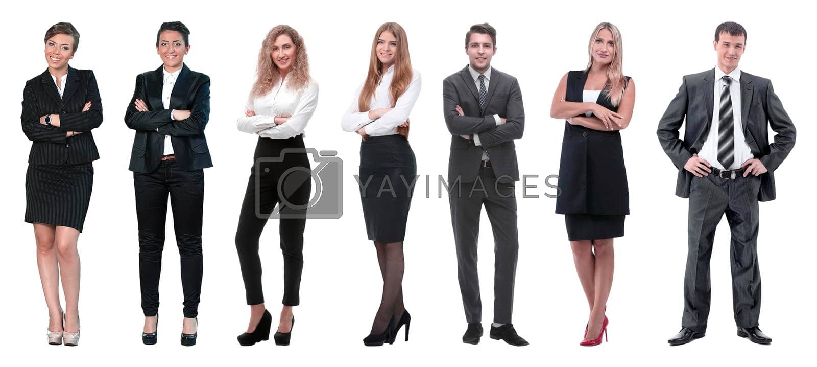 Royalty free image of Collage of mixed age group of focused business professionals by asdf