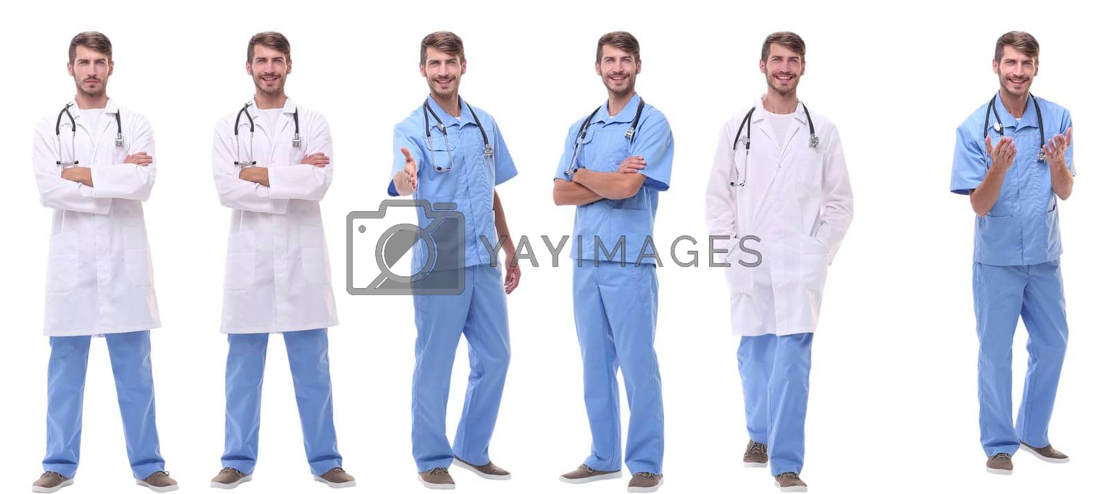 Royalty free image of group of medical doctors standing in a row by asdf