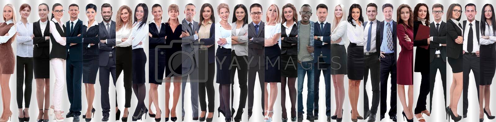 Royalty free image of panoramic collage of groups of successful employees. by asdf