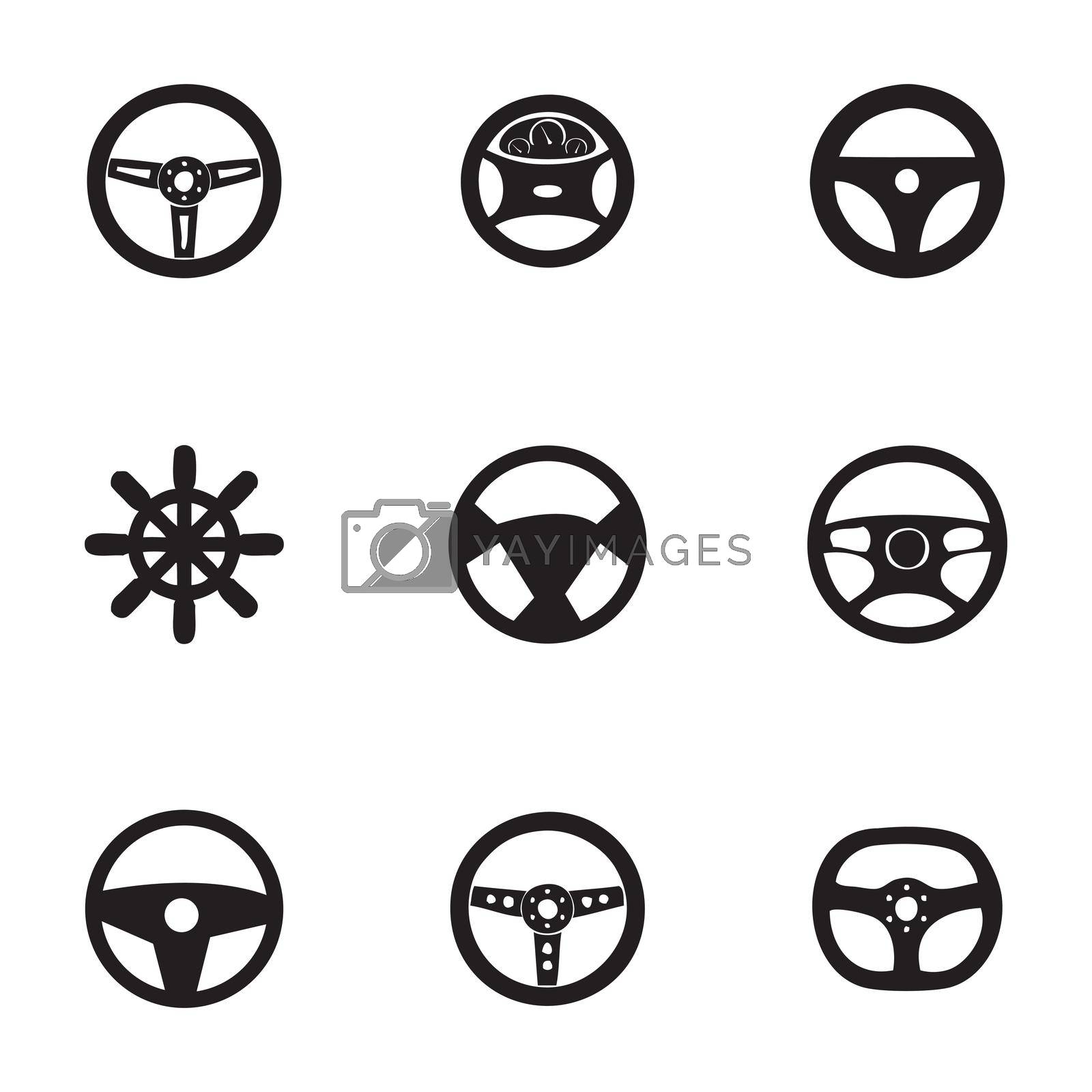 Royalty free image of Vector steering wheels icon set by Daiko
