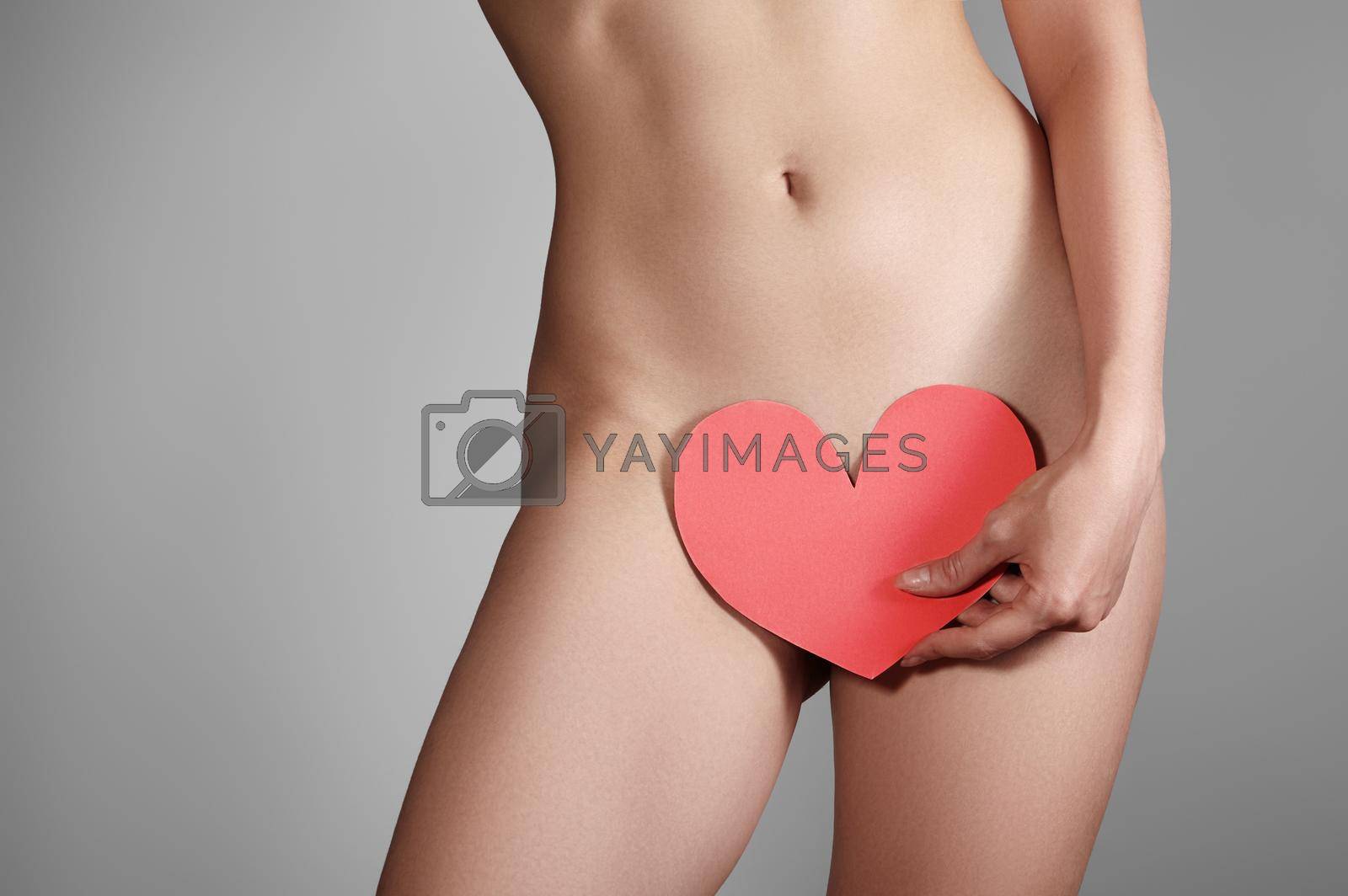 Royalty free image of Women Health. Female Menstrual Cycle, Sex and Intimate Routine. Sexy Hips, Sugaring Bikini Epilation. Love Valentine Day by MarinaFrost