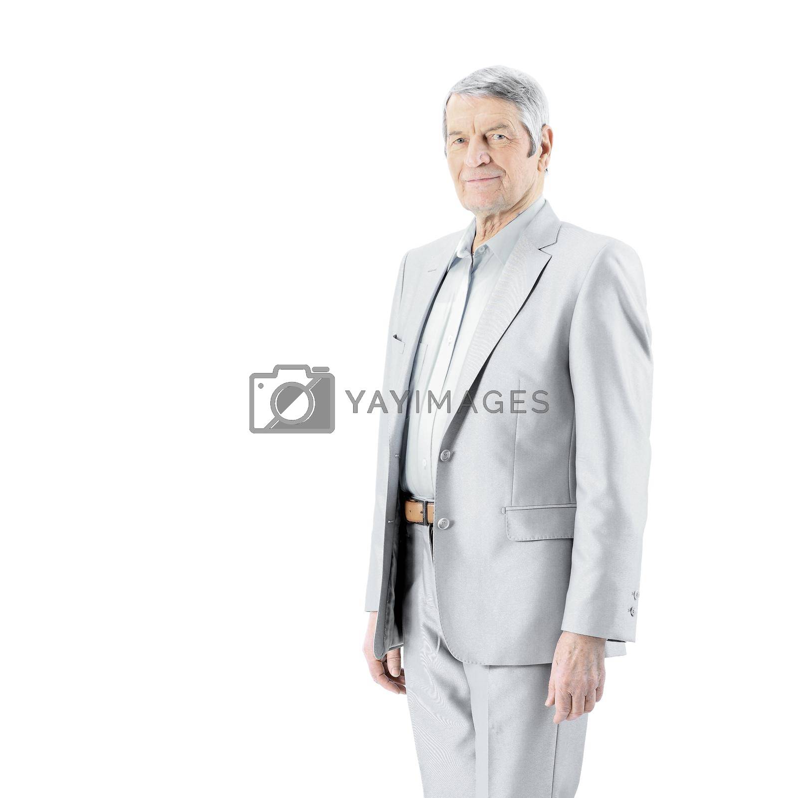Royalty free image of Nice businessman at the age of. Isolated on a white background. by SmartPhotoLab