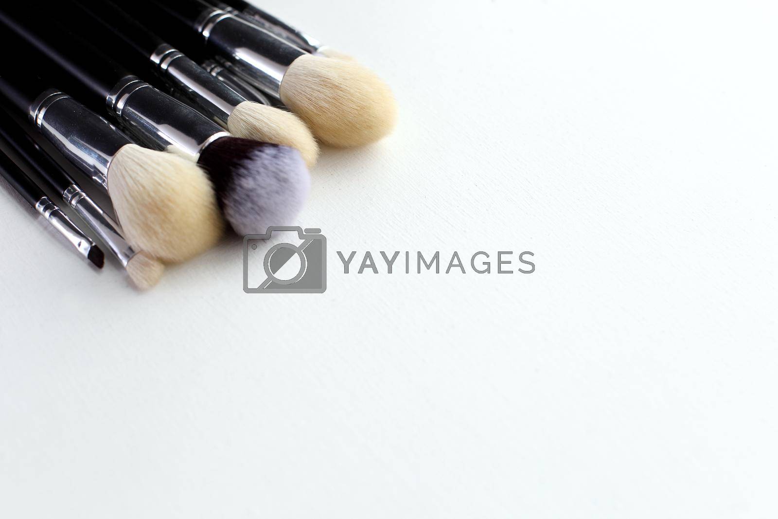 Royalty free image of Makeup brush on white background by IvanGalashchuk