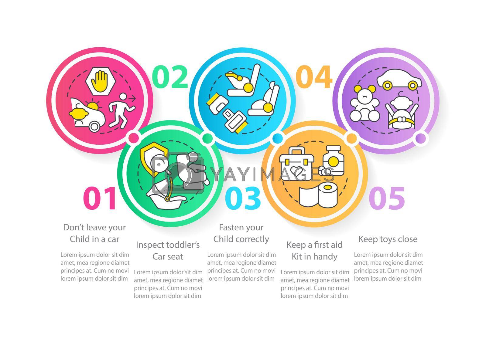 Royalty free image of Road trip with toddlers tips circle infographic template by bsd studio