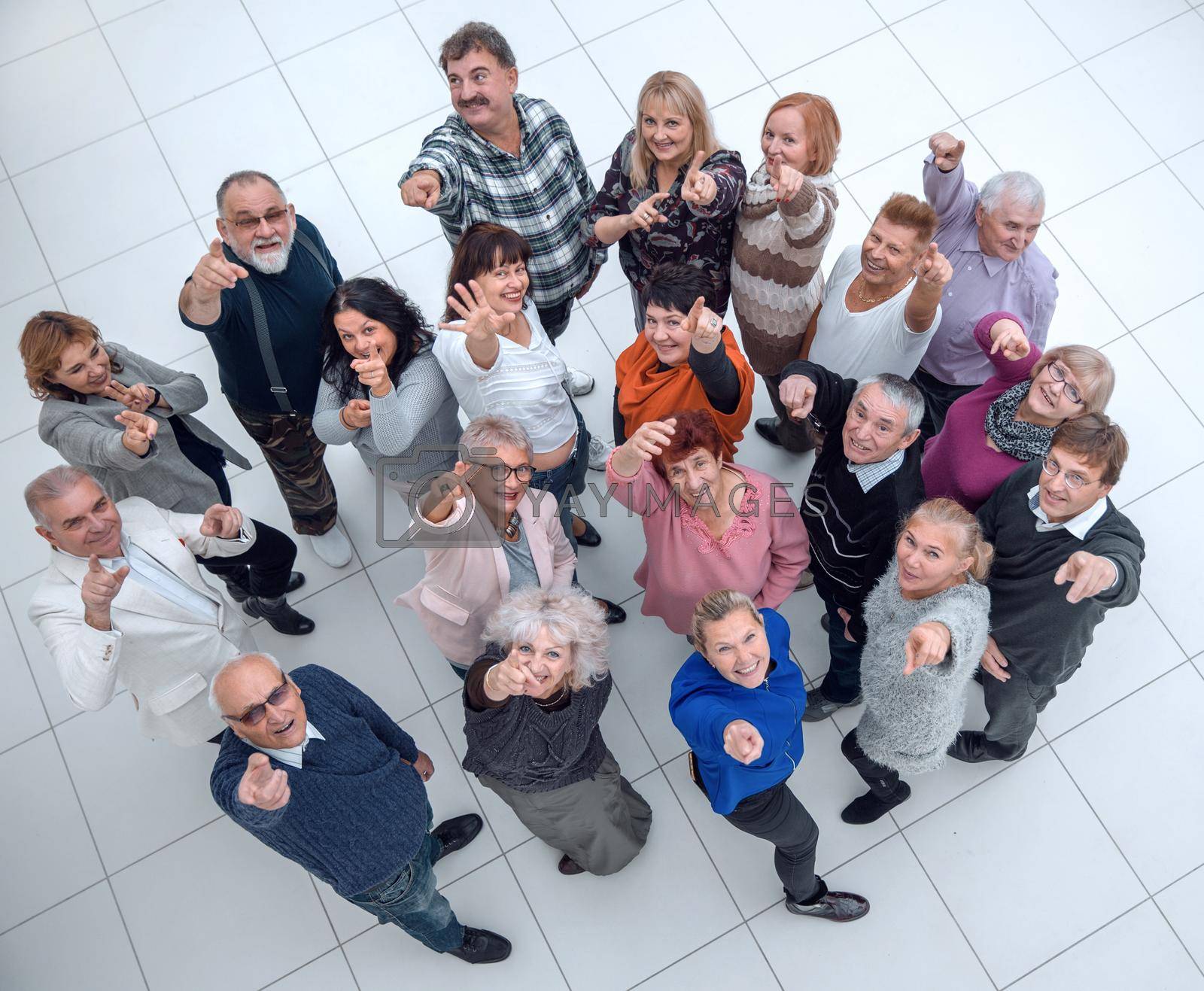 top view. group of diverse older people . photo with a copy-space.