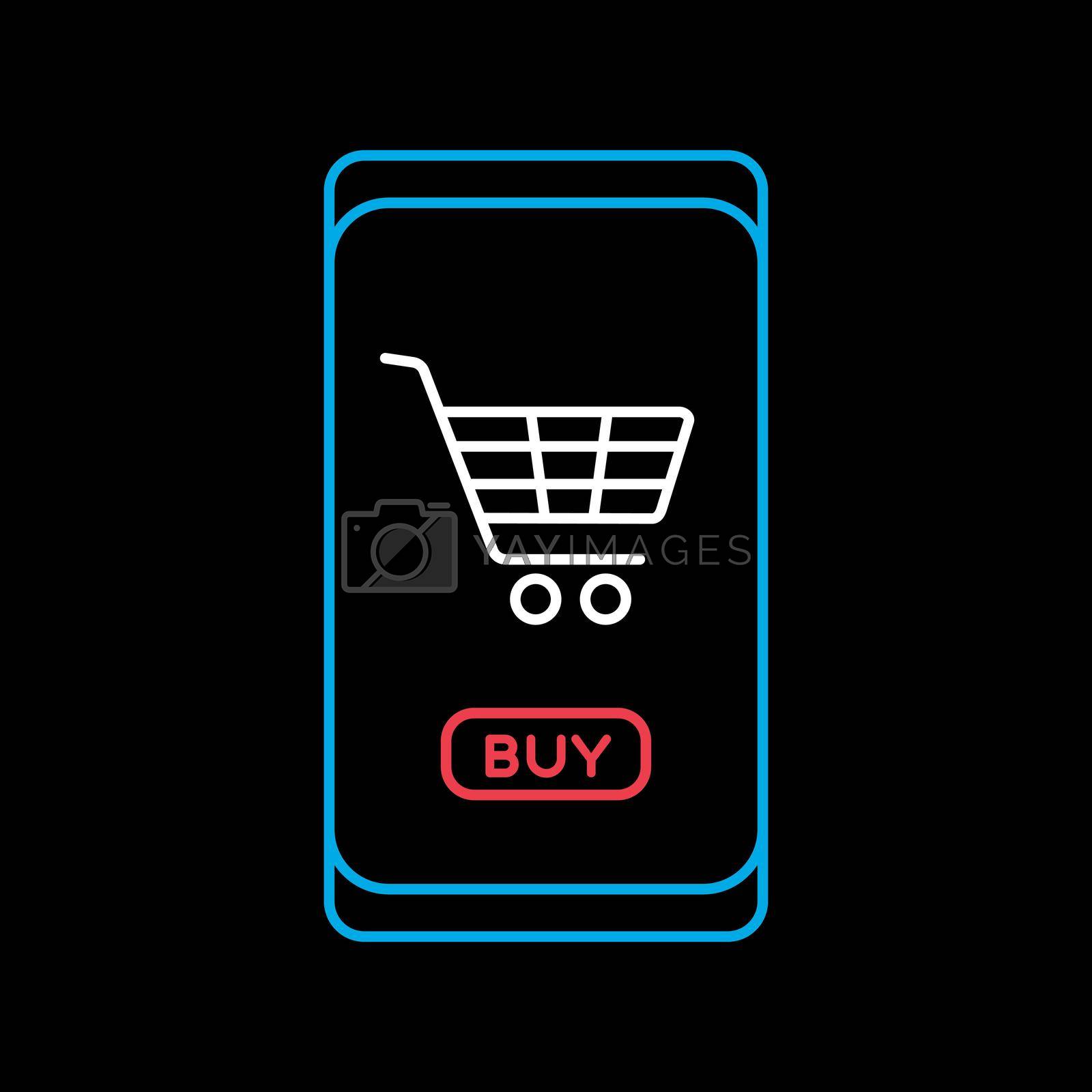 Royalty free image of Mobile phone shopping or online shopping icon by nosik