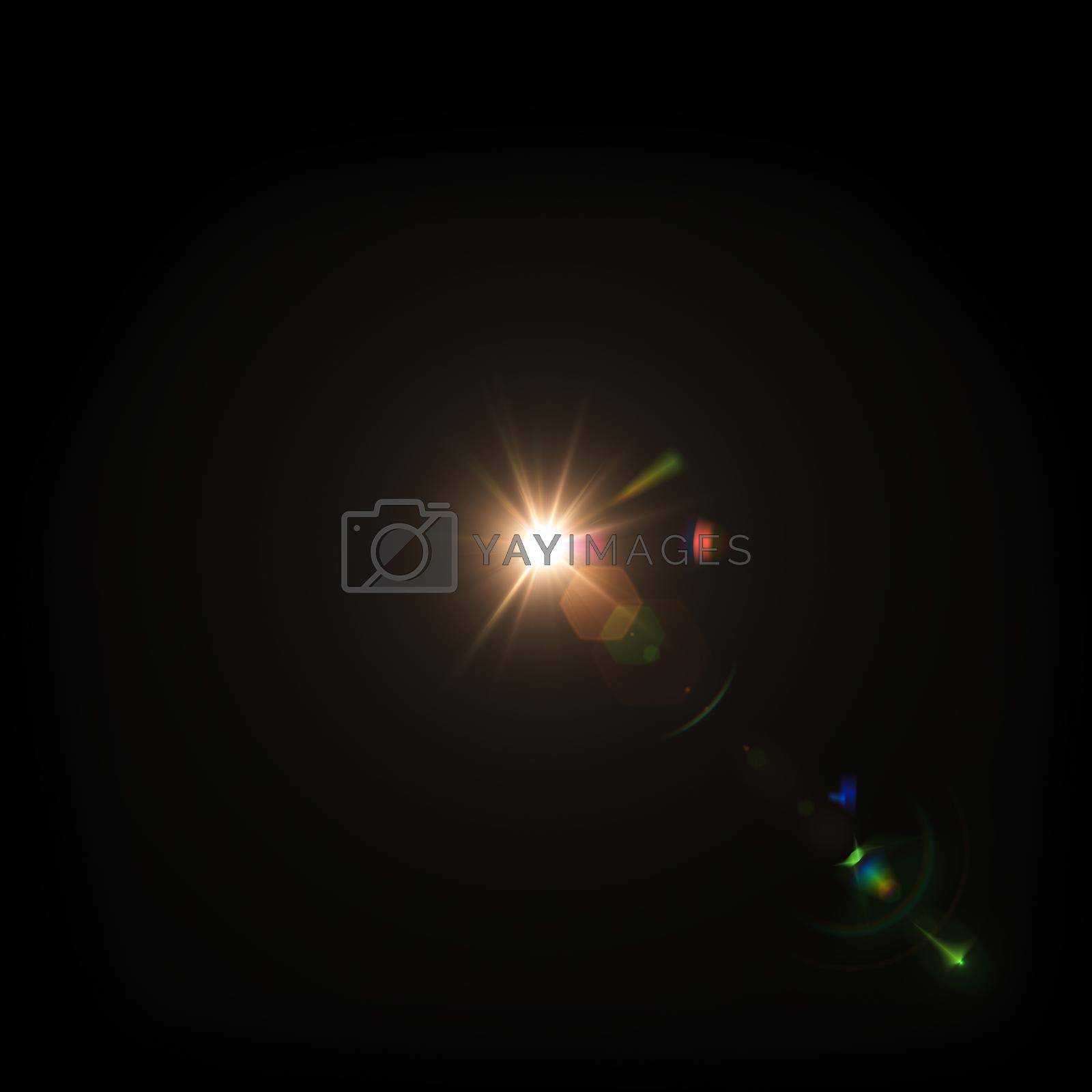 Royalty free image of Yellow Light Lens flare on black background. by JpRamos