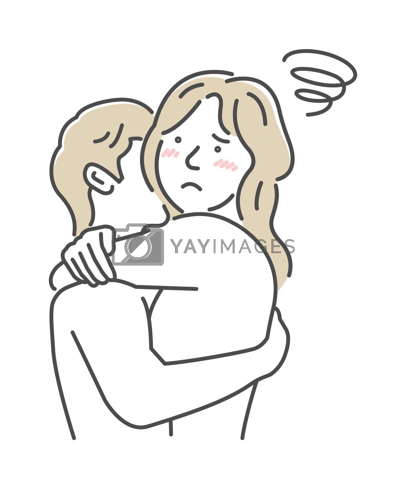 Royalty free image of Embraces loving couple vector illustration | depression, disappointment by barks