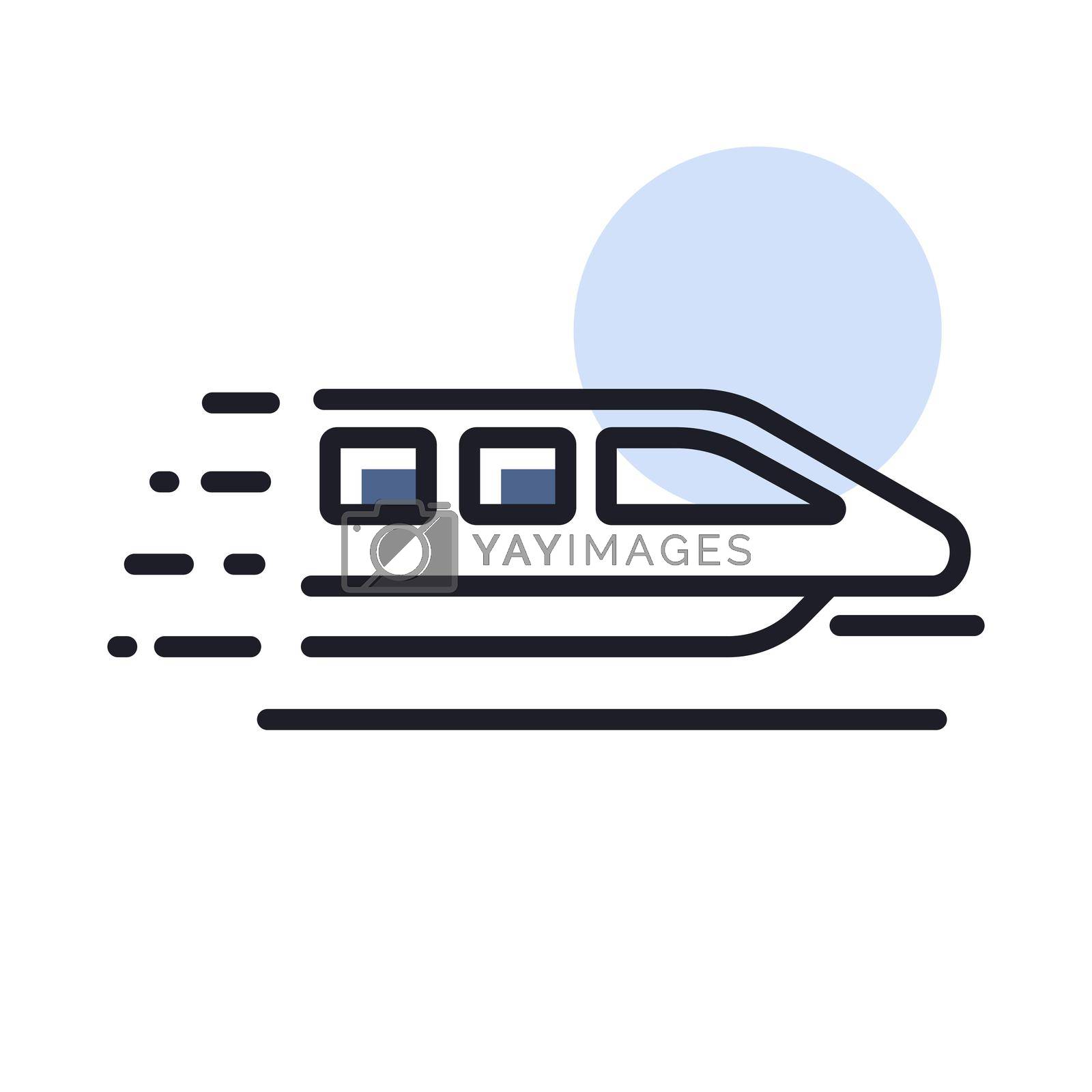 Royalty free image of Monorail speed modern train flat vector icon by nosik