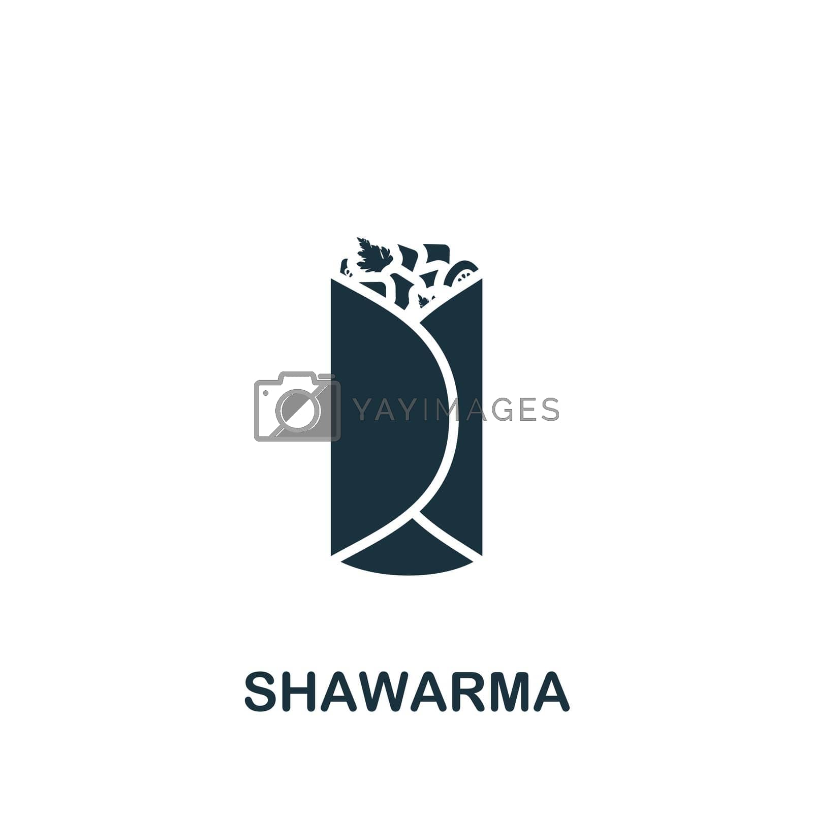 Royalty free image of Shawarma icon. Monochrome simple icon for templates, web design and infographics by simakovavector