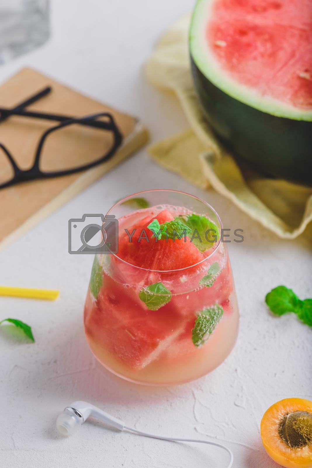 Royalty free image of Fresh watermelon, gin cocktail by Seva_blsv