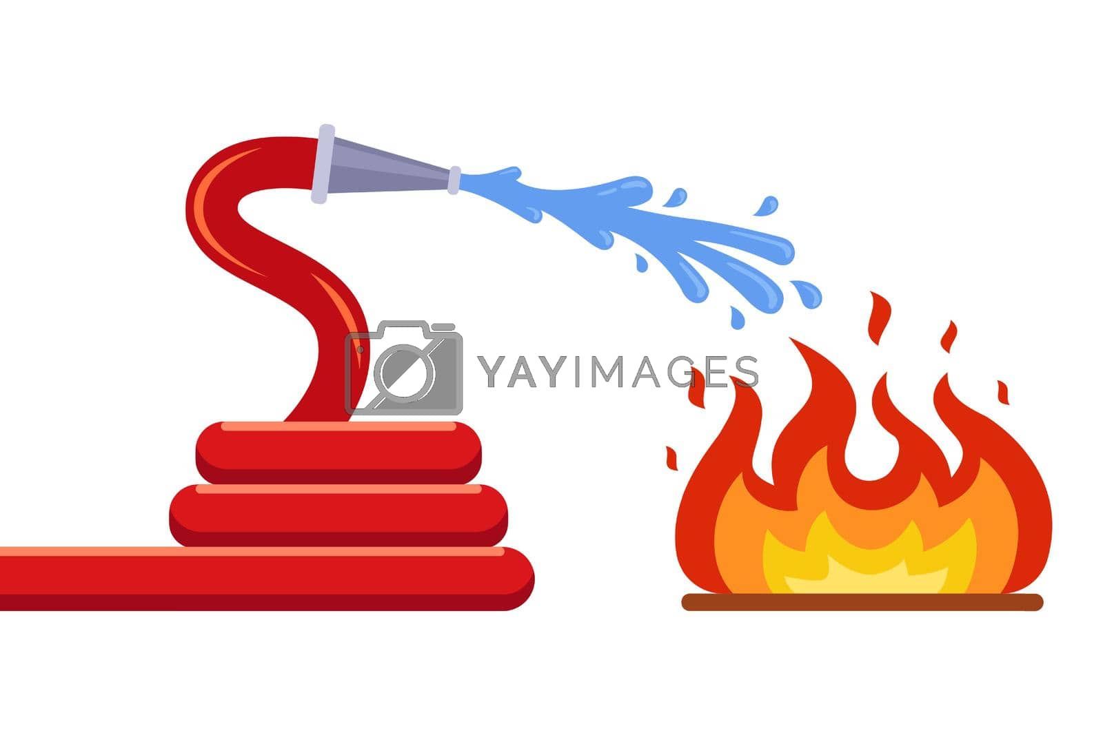 Royalty free image of fire hose extinguish the fire. localization of fire. by PlutusART