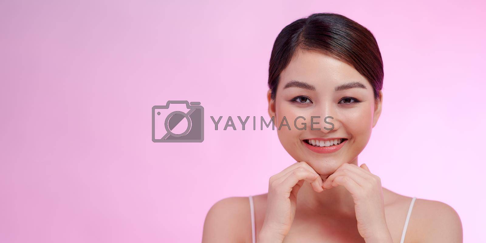 Beauty asian woman with perfect makeup.
