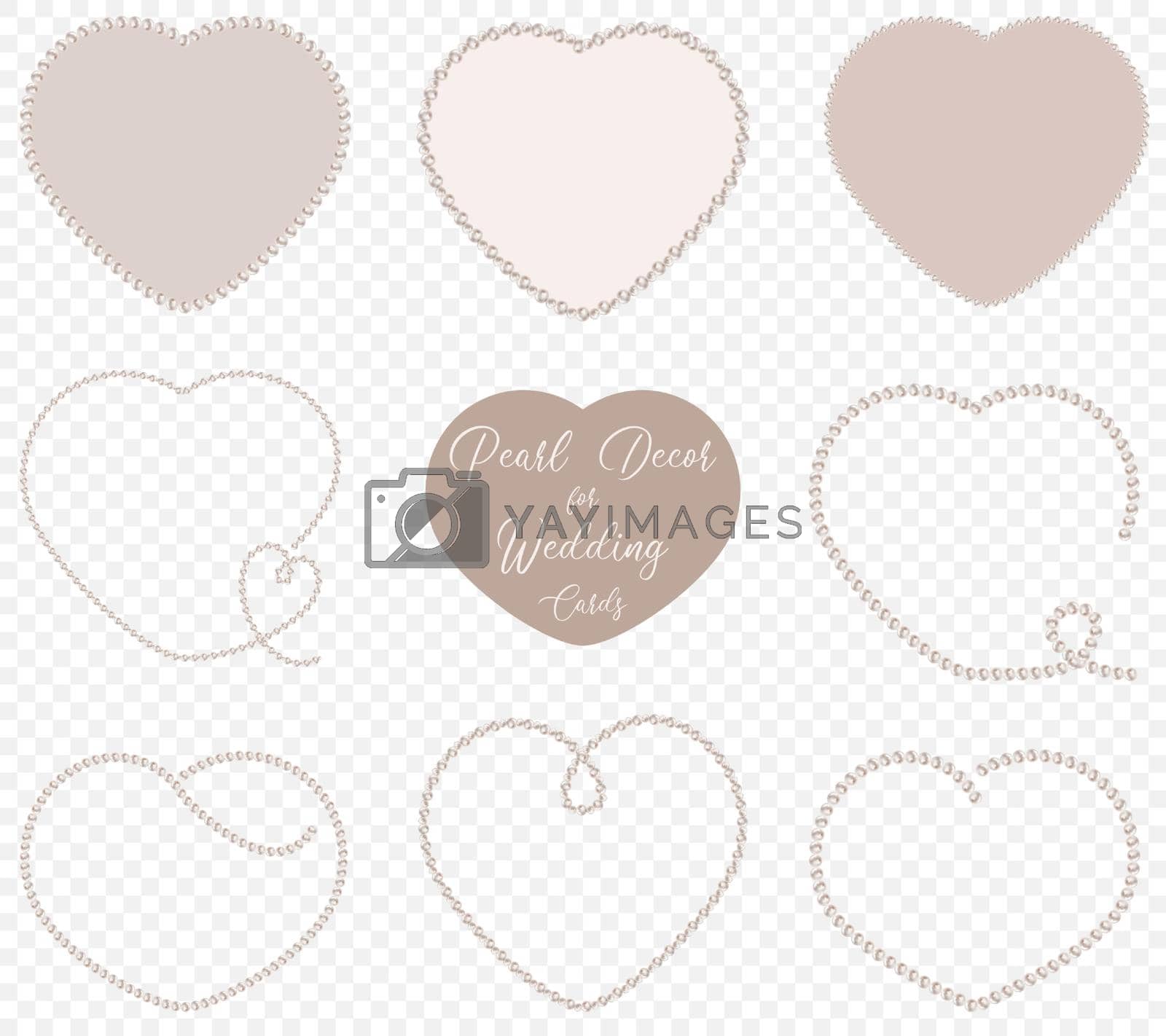 Royalty free image of Pearl hearts for wedding decoration by Xeniasnowstorm