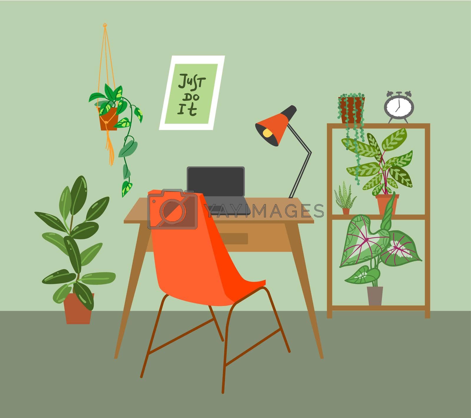 Royalty free image of Interior vector illustration. Cozy cute room. by steshnikova