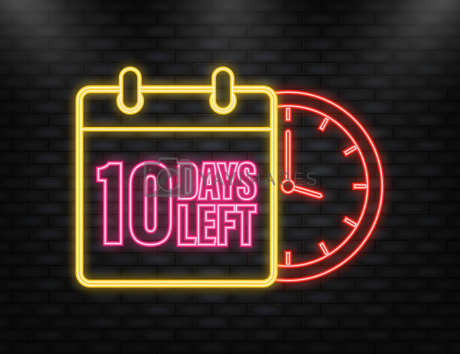 Royalty free image of Neon Icon. 10 Days left poster in flat style. Vector illustration for any purpose by Vector-Up