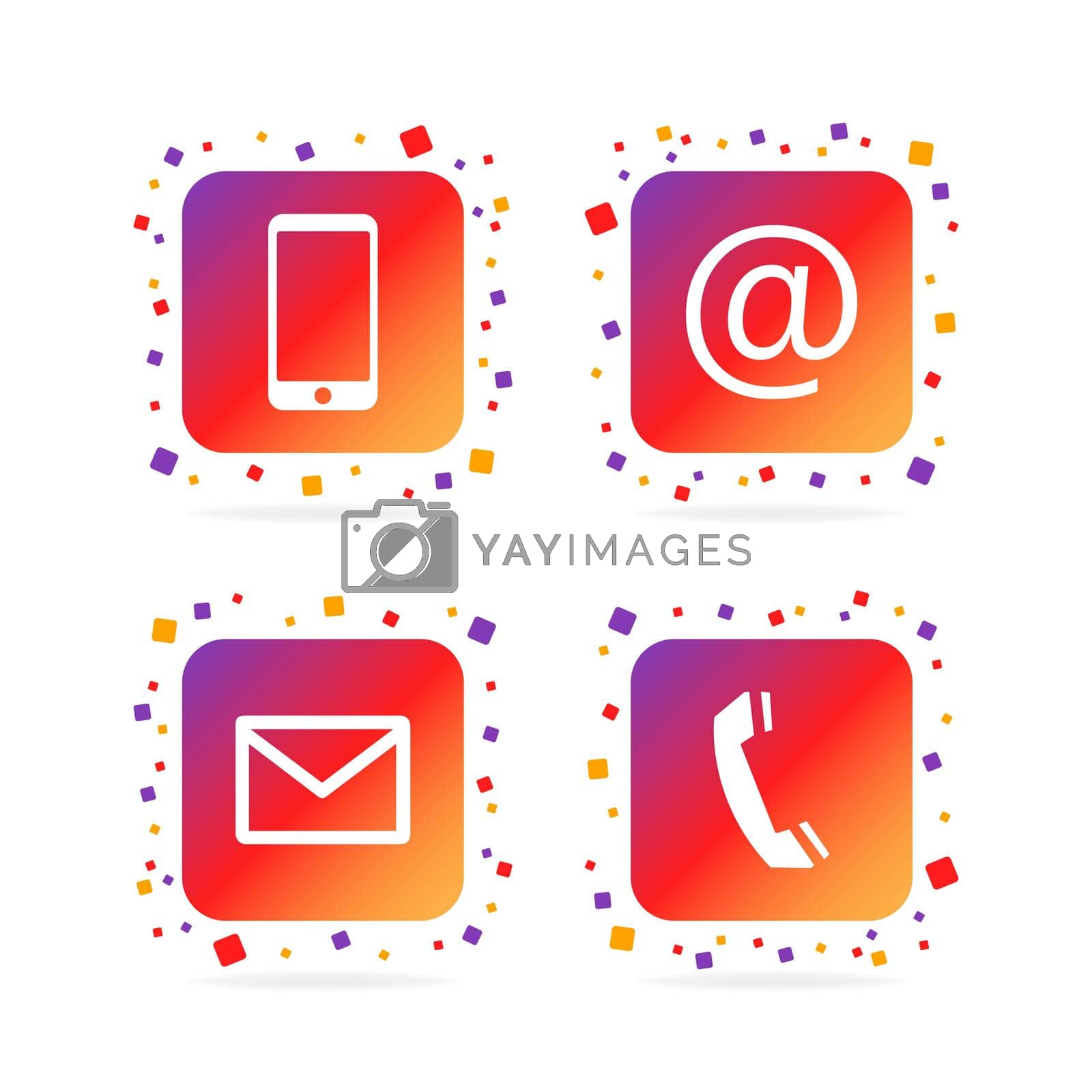 Contact us icon vector. Communication icon set in gradient style. Vector EPS 10