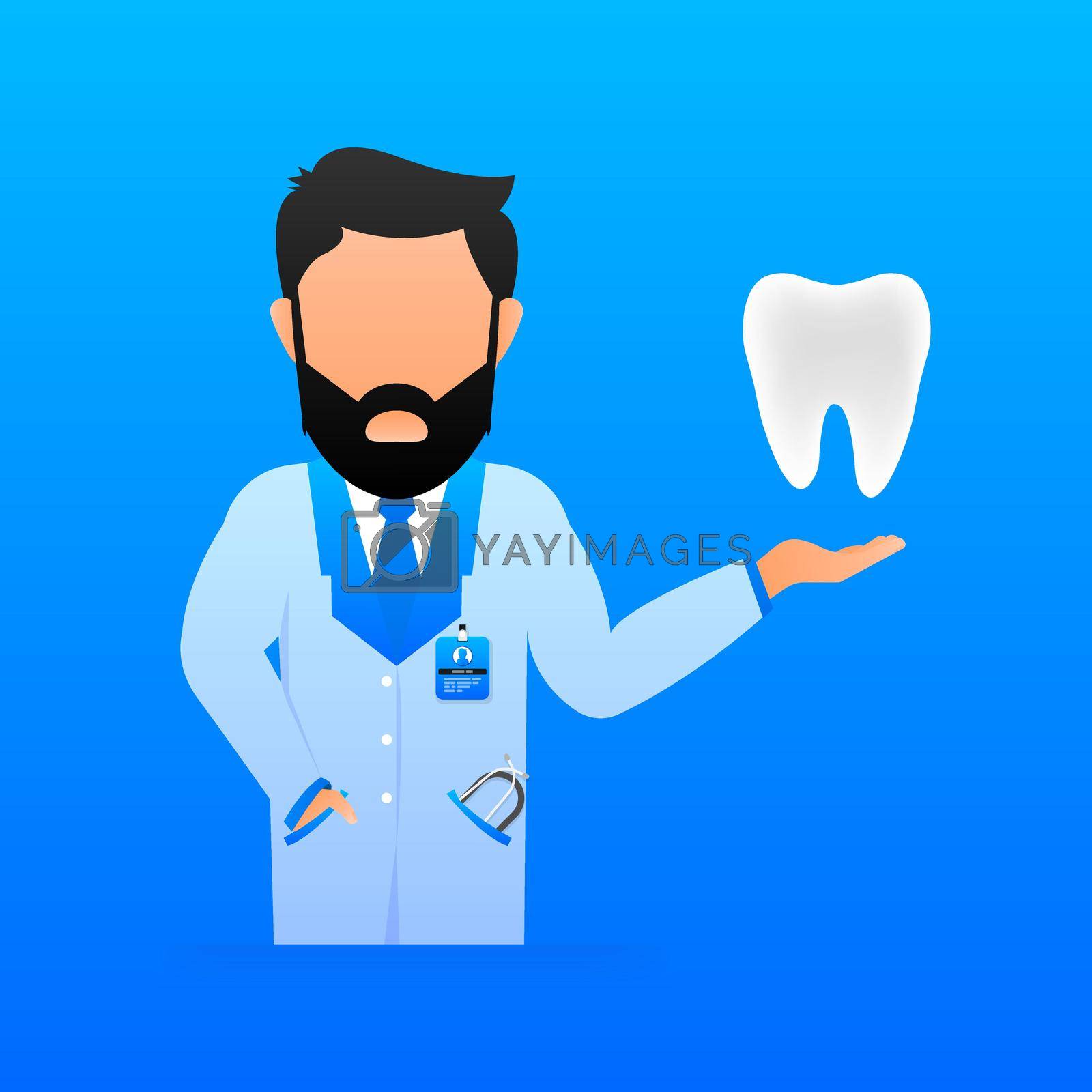 Royalty free image of Dentist in flat style. Healthcare illustration. Isolated vector illustration by Vector-Up