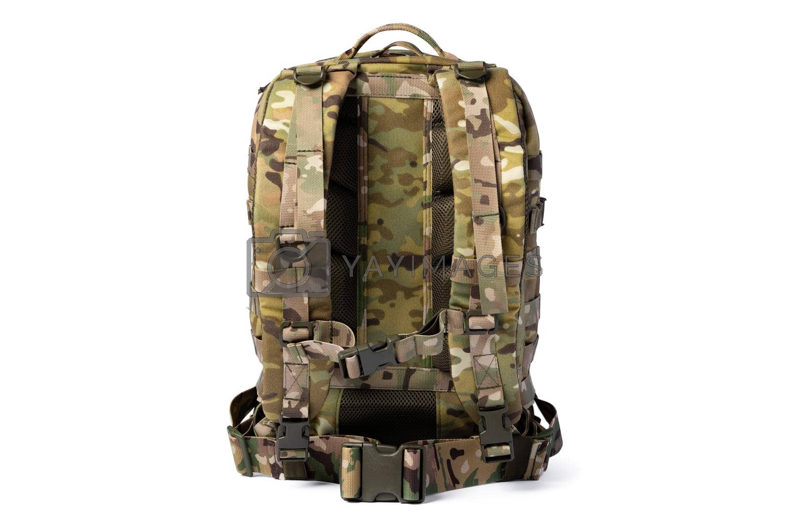 Royalty free image of Military backpack isolated on a white background. by Fabrikasimf