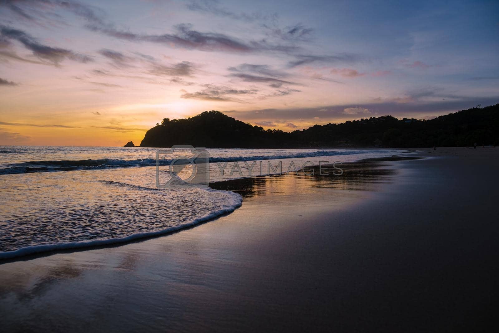 Royalty free image of Kantiang Bay sunset in Koh Lanta Krabi Thailand at the beach by fokkebok