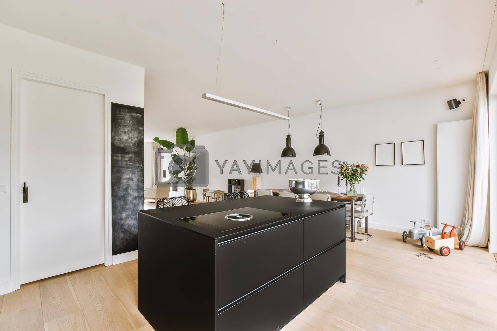 Royalty free image of Modern luxury kitchen with island counter by casamedia