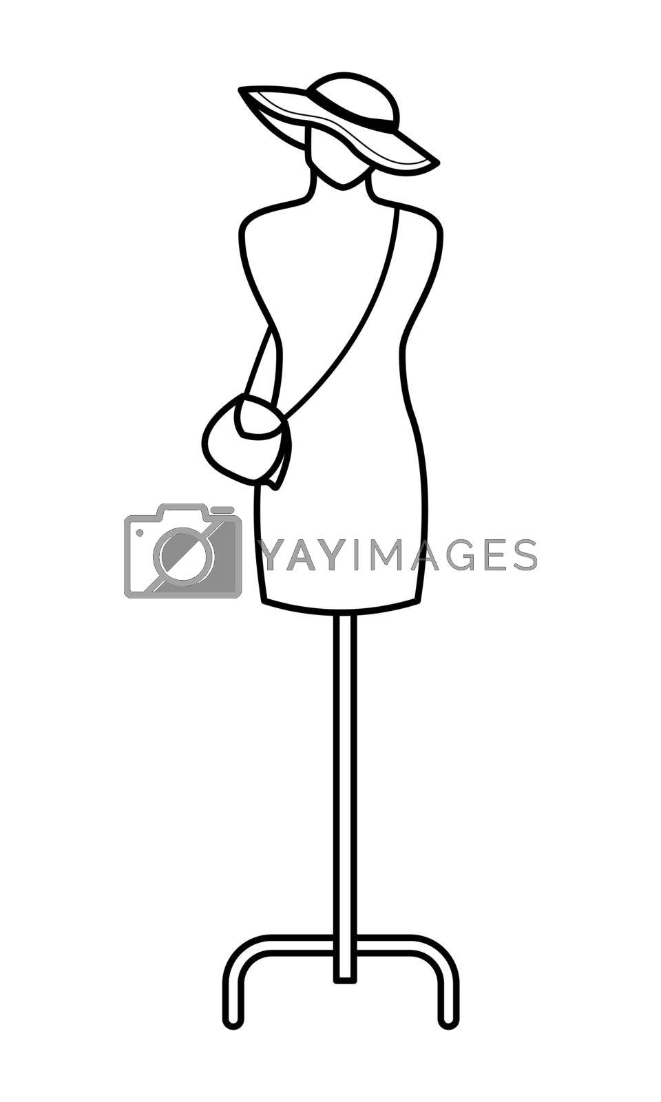 Royalty free image of Mannequin body for accessories semi flat color vector object by ntl