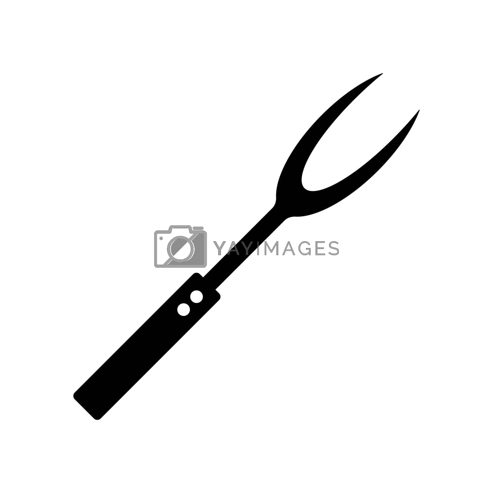 Royalty free image of Big kitchen fork vector icon. Kitchen appliances by nosik